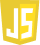 JavaScript logo, yellow square with black JS letters